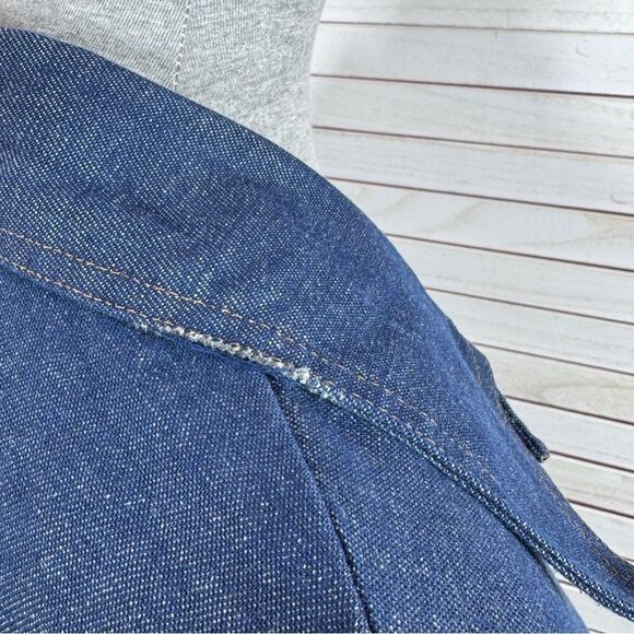 Vintage 70s Levi’s Safari Denim Blazer Leisure Jacket Orange Tab Blue Large - Picture 8 of 15